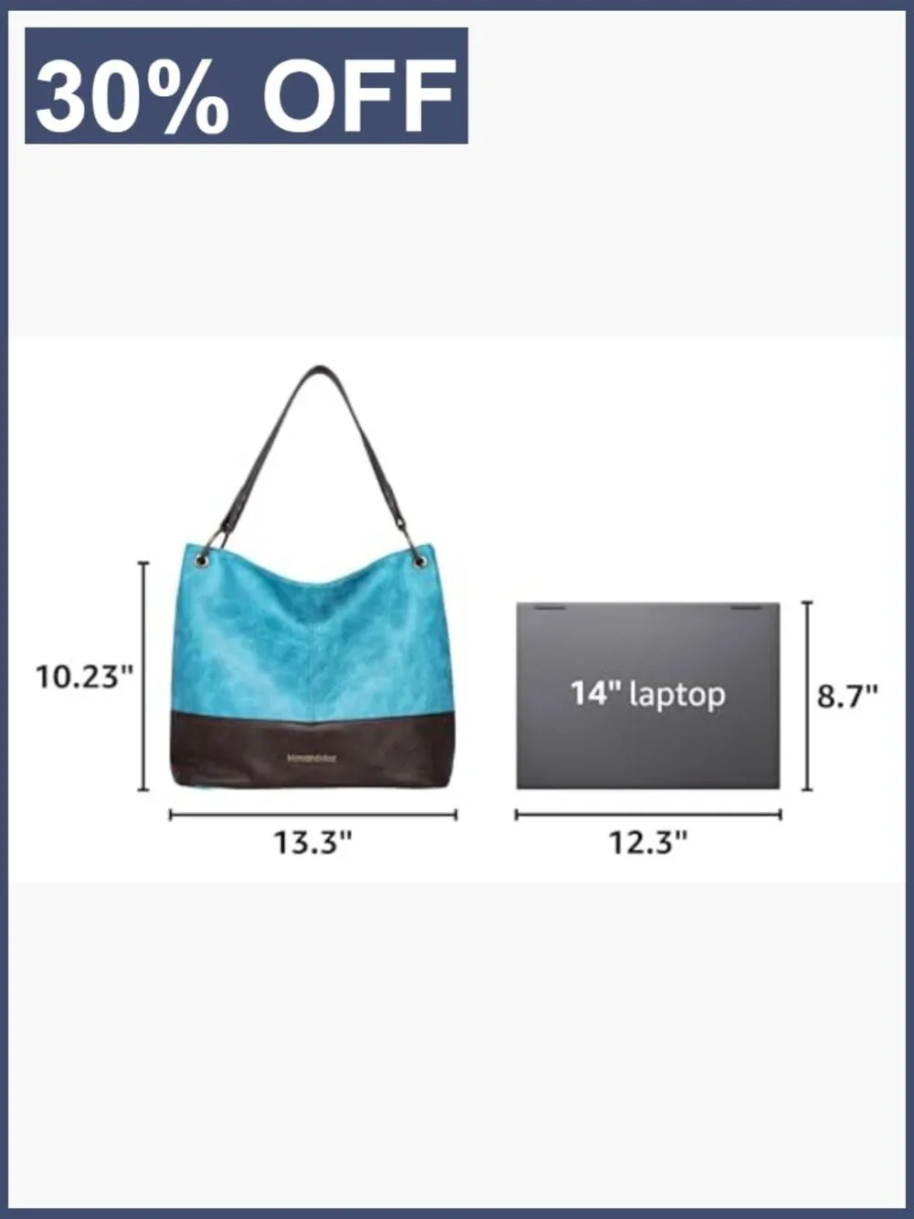 Slouchy Hobo Bag Women Shoulder Tote Vegan Leather Zip Top Purse Large